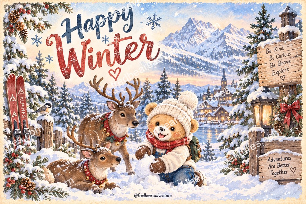 Winter Alpine Postcard — front